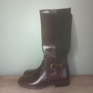 Lifestride Soft System Equestrian Riding Boots Women's 10 Brown Buckle Old Money